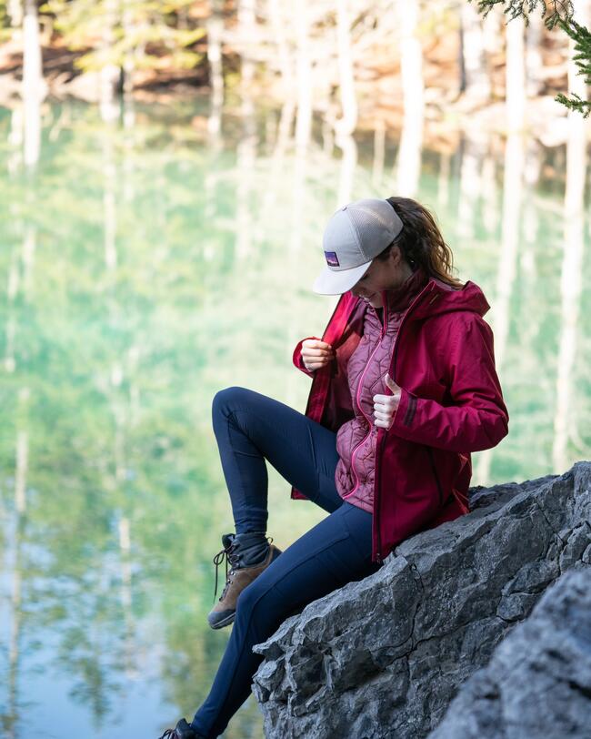 Leggings Resistentes de Trekking e Viagem Mulher Travel 500 Preto