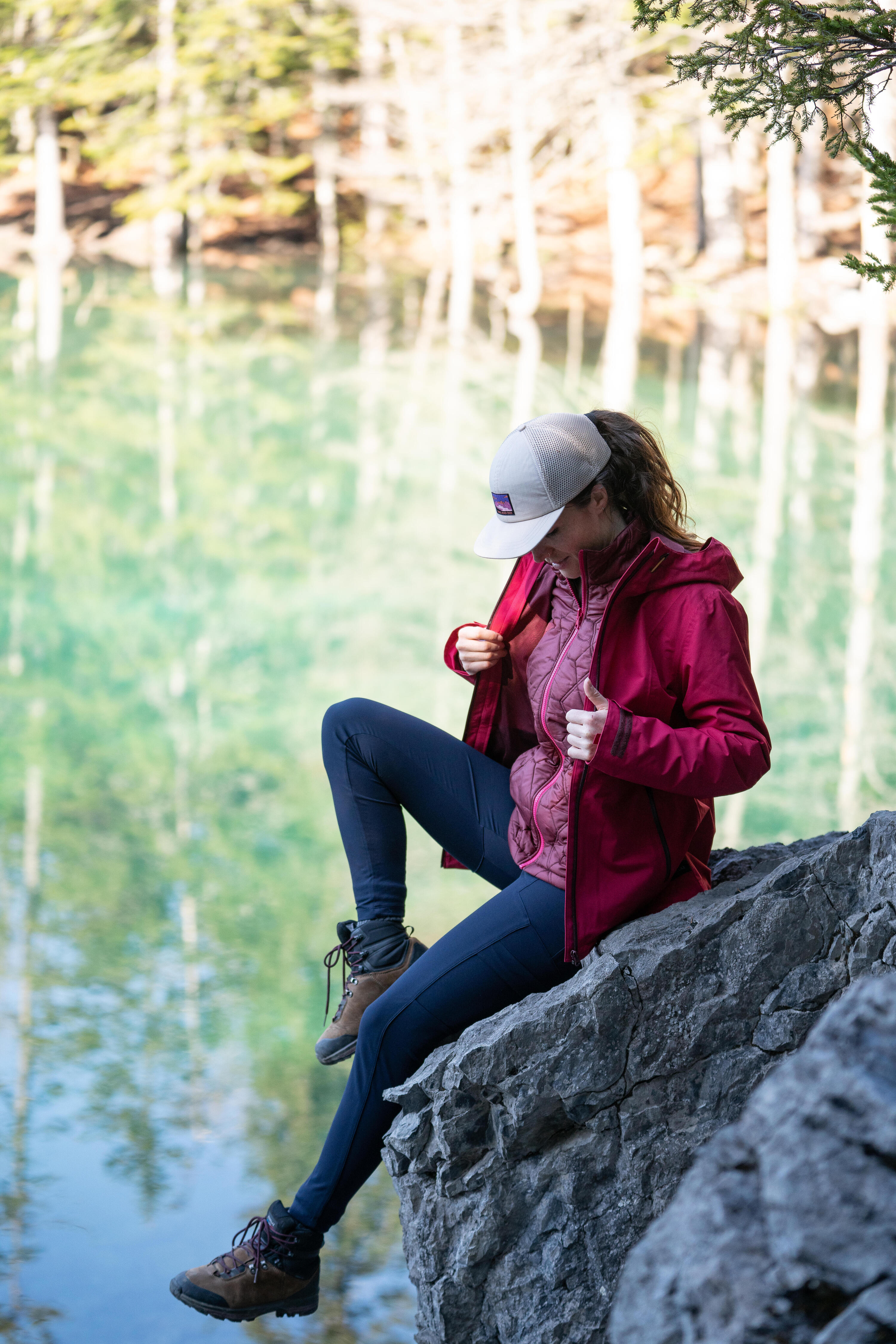Chaqueta 3en1 de montaña y trekking impermerable Mujer Quechua MH500 9/16