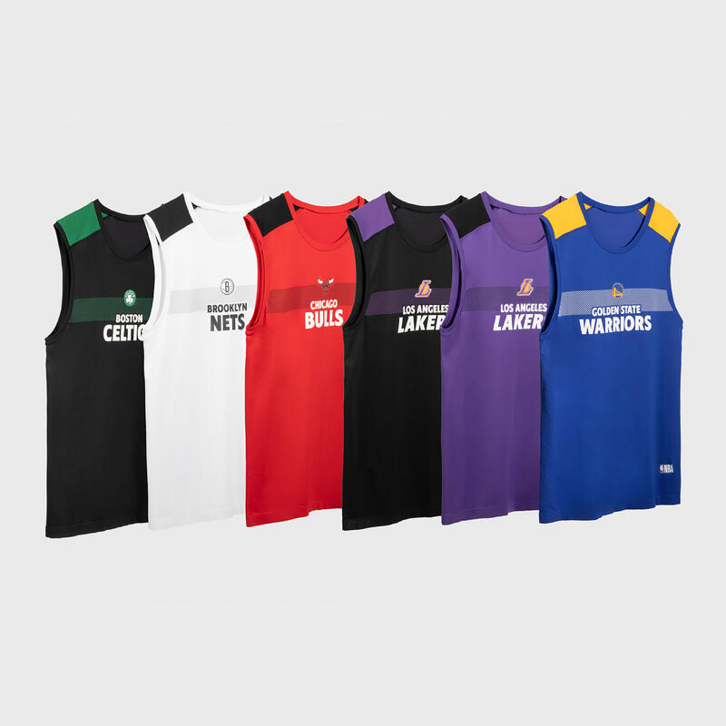 兒童款無袖籃球底層運動衫 UT500 NBA 洛杉磯湖人隊/黑色