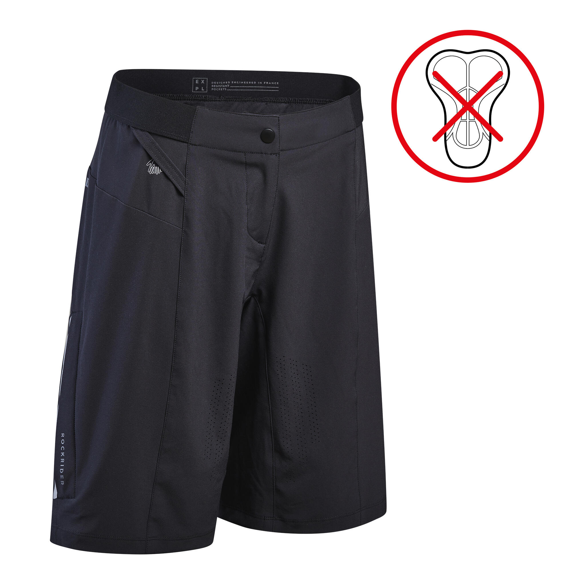 Women's Mountain Biking Shorts Expl 700 - Black 7/9