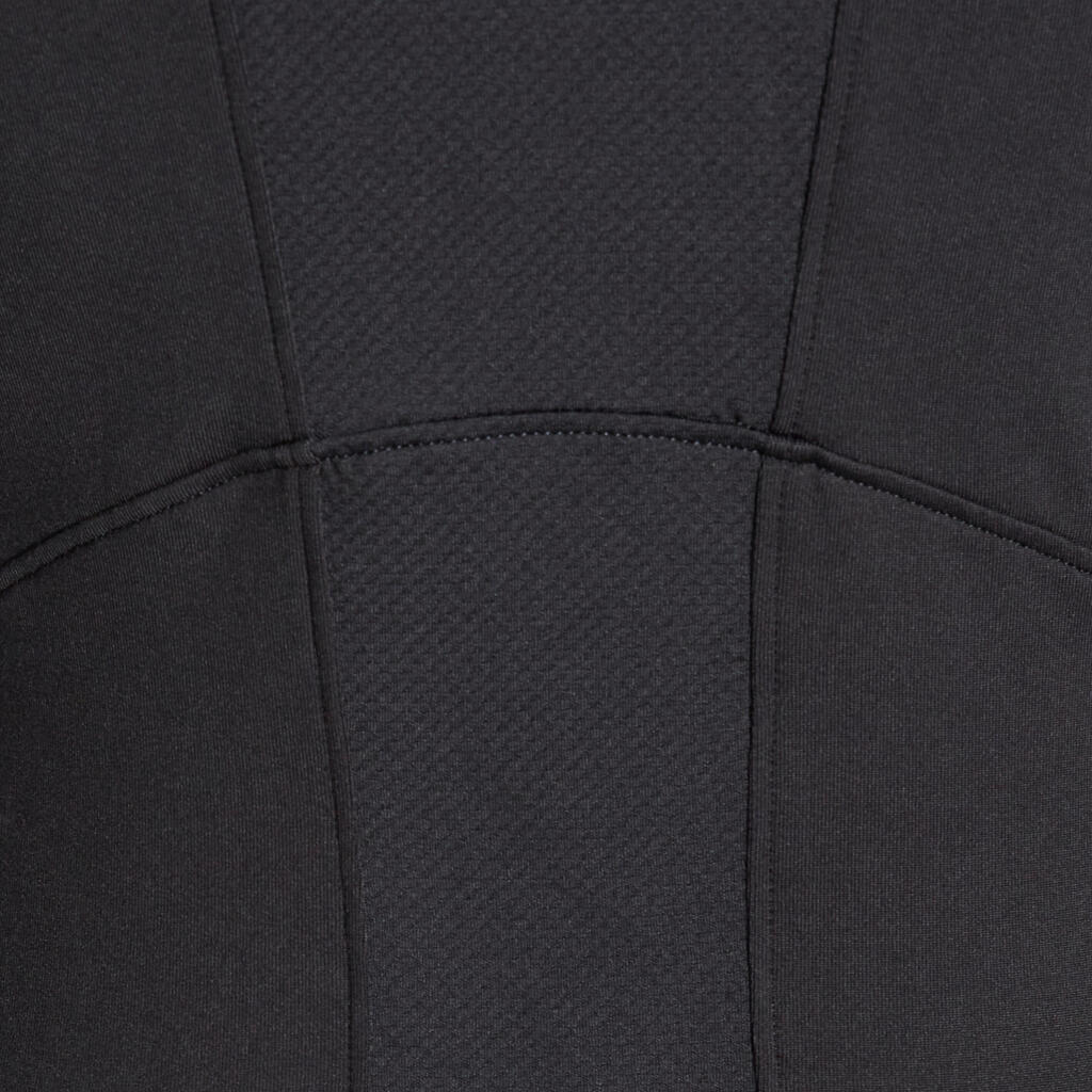 Dámske tričko s dlhým rukávom na krasokorčuľovanie čierne