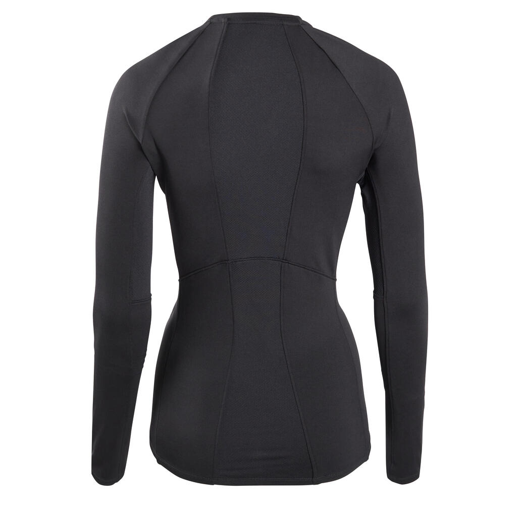 Women's Long-Sleeved Figure Skating T-Shirt - Black