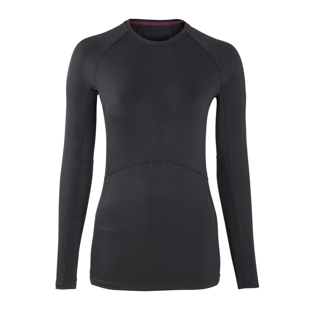 Women's Long-Sleeved Figure Skating T-Shirt - Black