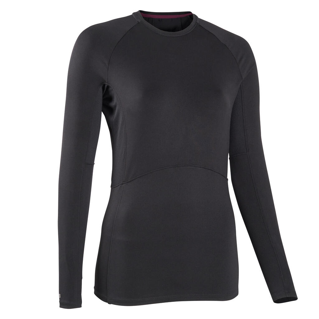 Women's Long-Sleeved Figure Skating T-Shirt - Black