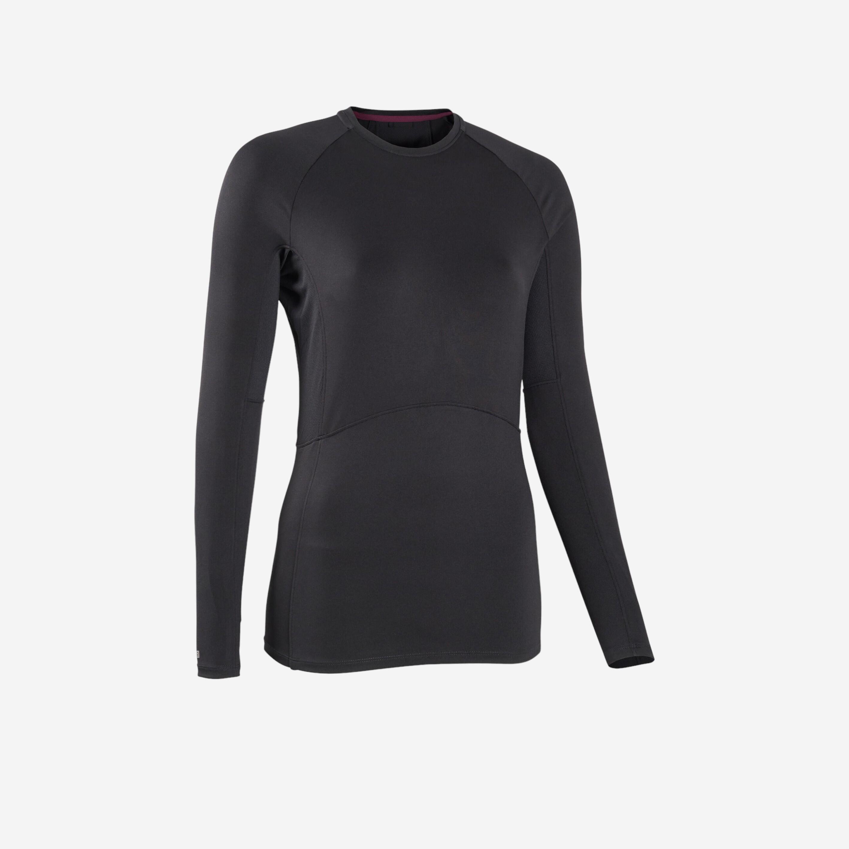 AXELYS Camiseta de manga larga de patinaje artístico negro mujer