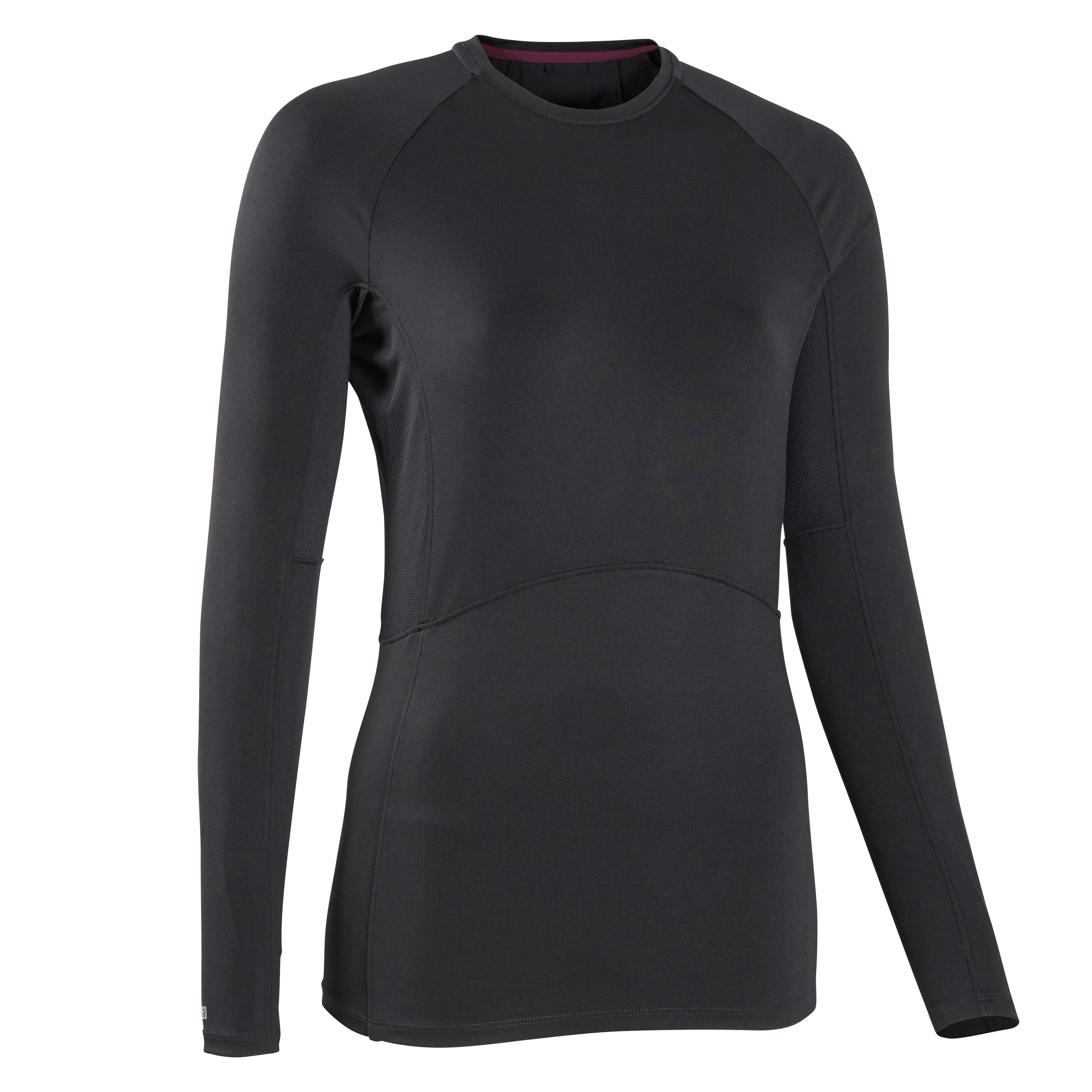 Women's black figure skating long sleeve t-shirt