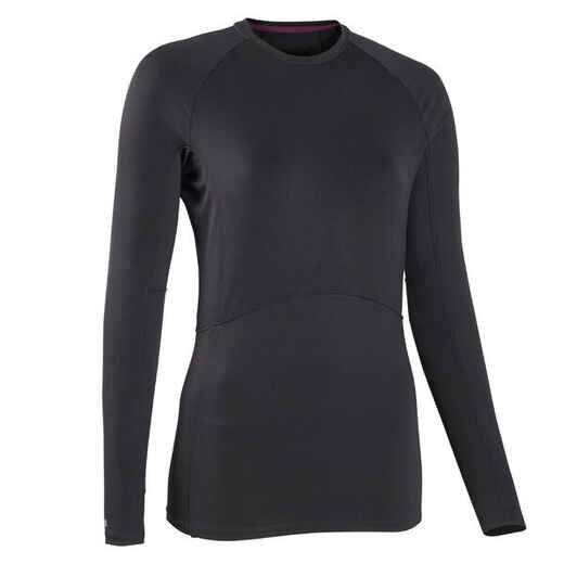 
      Women's Long-Sleeved Figure Skating T-Shirt - Black
  