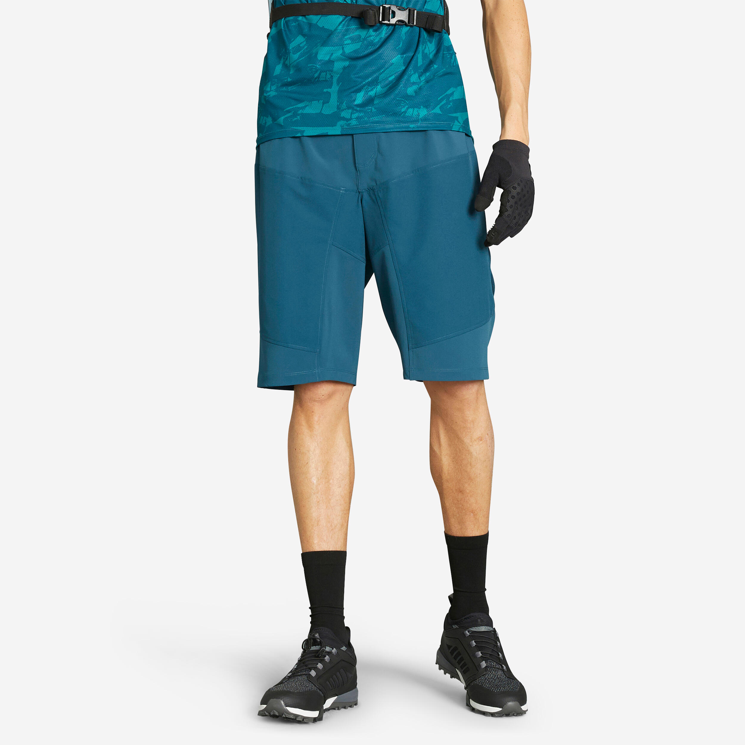 ROCKRIDER Men's MTB Shorts EXPL 500 - Blue/Green