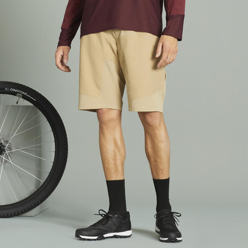 Men's Mountain Bike Shorts ST 500 - Beige