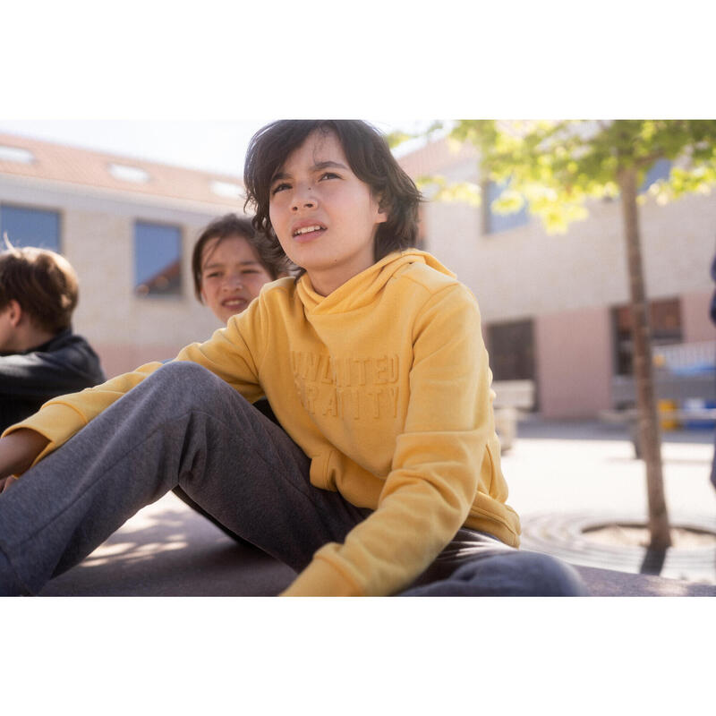 Sweatshirt com Capuz em Algodão de Ginástica Criança Amarelo