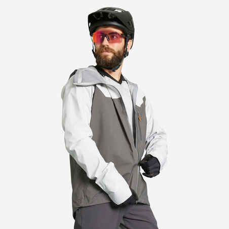 Siva vodoodporna kolesarska jakna (all-mountain) 