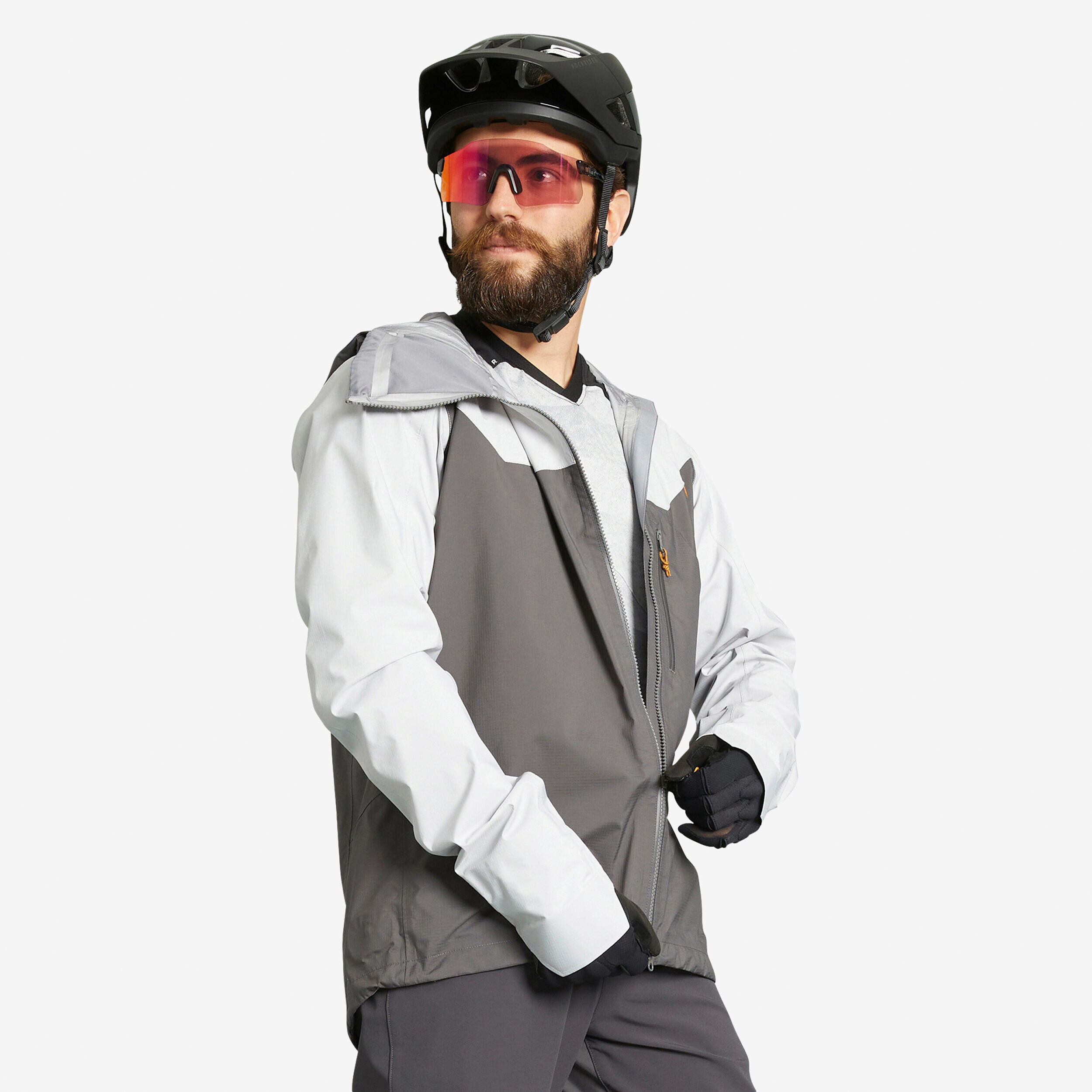ROCKRIDER All-Mountain MTB Waterproof Jacket - Grey