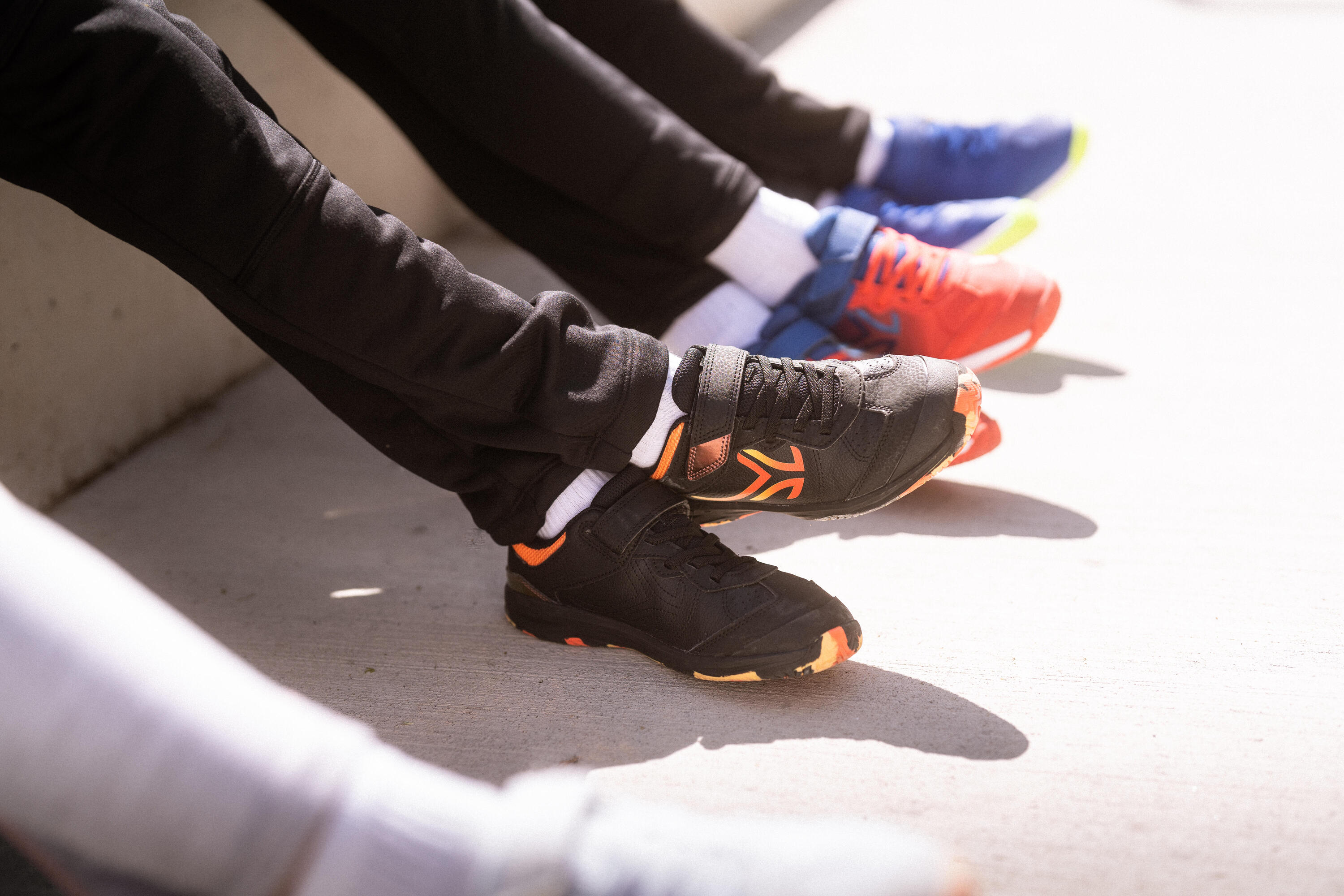 Kinder Sportschuhe Klettverschluss ‒ TS160 schwarz/orange 13/14