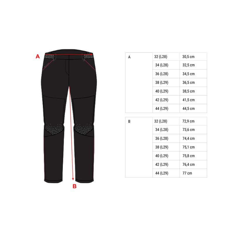 Afritsbroek voor bergwandelen dames MH550 zwart