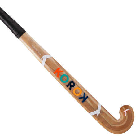 Kids' Beginner Wooden Indoor Hockey Stick FH100 - Multicolour