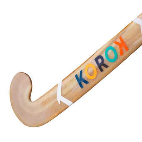 Kids' Beginner Wooden Indoor Hockey Stick FH100 - Multicolour