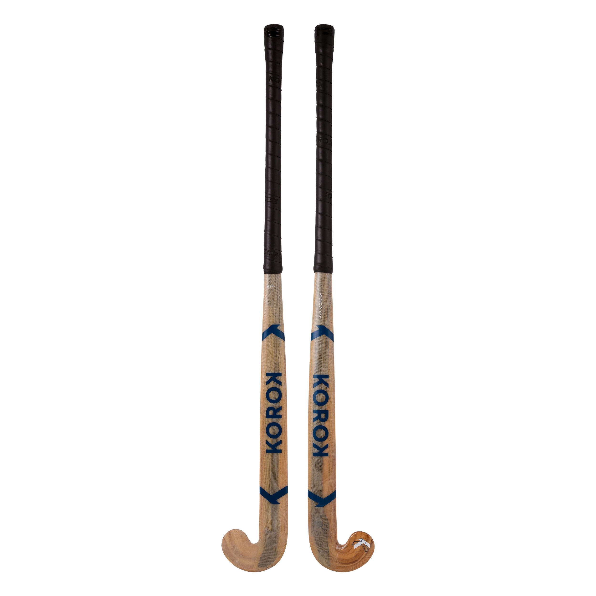 Adult Beginner Mid-Bow Wood/Fibreglass Indoor Hockey Stick FH100 - Wood 5/8