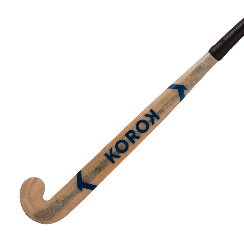 Zaalhockeystick voor beginnende volwassenen hout/glasvezel mid bow FH100 blauw