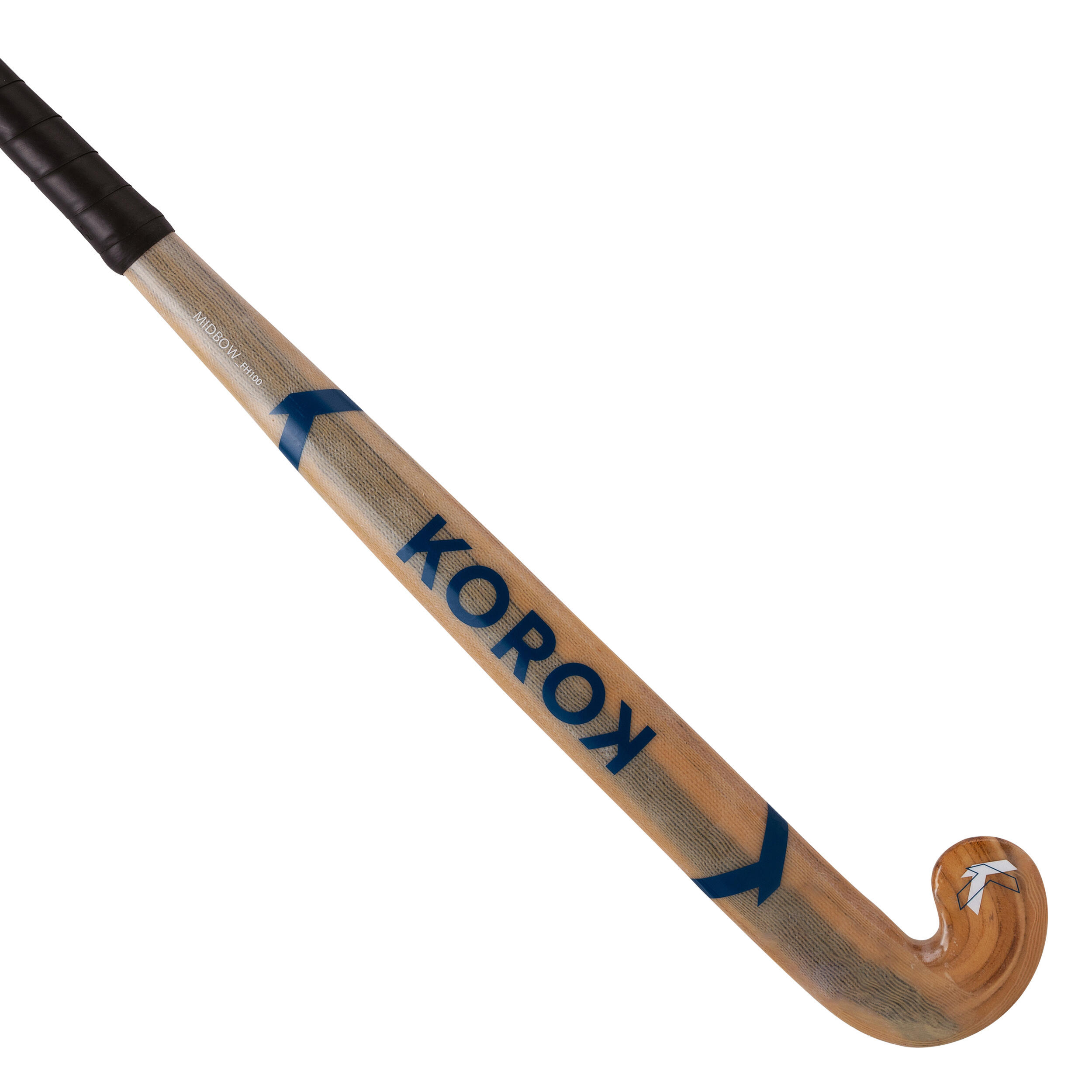 KOROK Adult Beginner Mid-Bow Wood/Fibreglass Indoor Hockey Stick FH100 - Wood