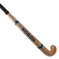 Zaalhockeystick voor beginnende volwassenen hout/glasvezel mid bow FH100 blauw