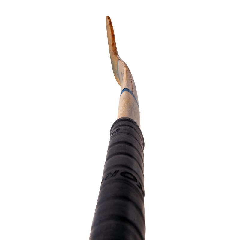 Zaalhockeystick voor beginnende volwassenen hout/glasvezel mid bow FH100 blauw