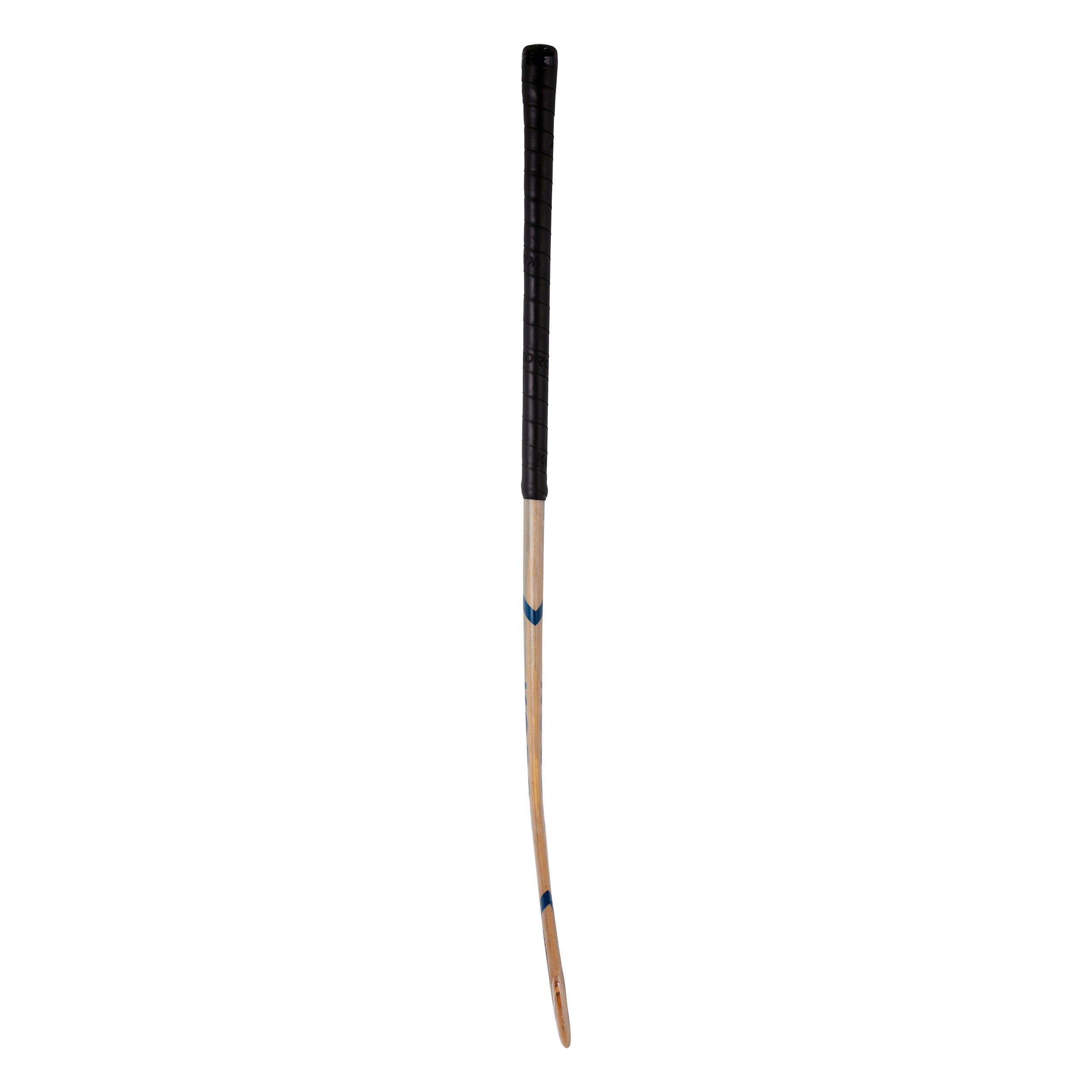 Zaalhockeystick voor beginnende volwassenen hout/glasvezel mid bow FH100 blauw 7/8