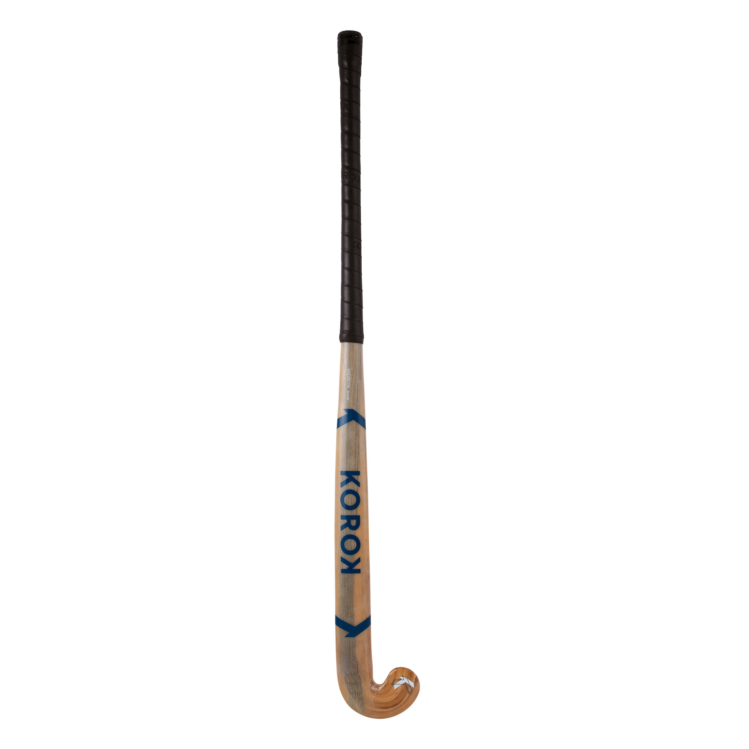 Zaalhockeystick voor beginnende volwassenen hout/glasvezel mid bow FH100 blauw 6/8