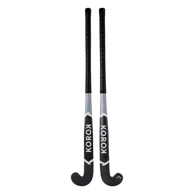 Zaalhockeystick voor kinderen/tieners 100% glasvezel mid bow FH500 grijs