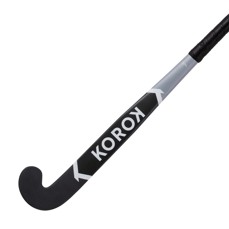 Stick de hockey indoor enfant/adolescent 100% fibre de verre mid bow FH500 gris