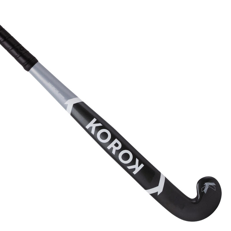 Zaalhockeystick voor kinderen/tieners 100% glasvezel mid bow FH500 grijs