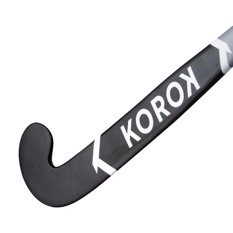 Stick de hockey indoor enfant/adolescent 100% fibre de verre mid bow FH500 gris