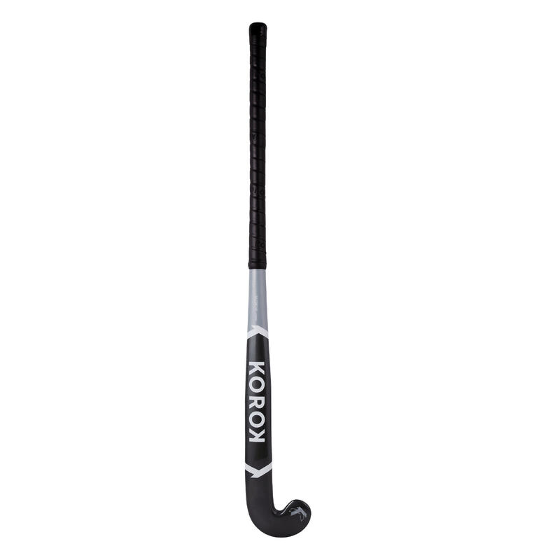 Stick de hockey indoor enfant/adolescent 100% fibre de verre mid bow FH500 gris