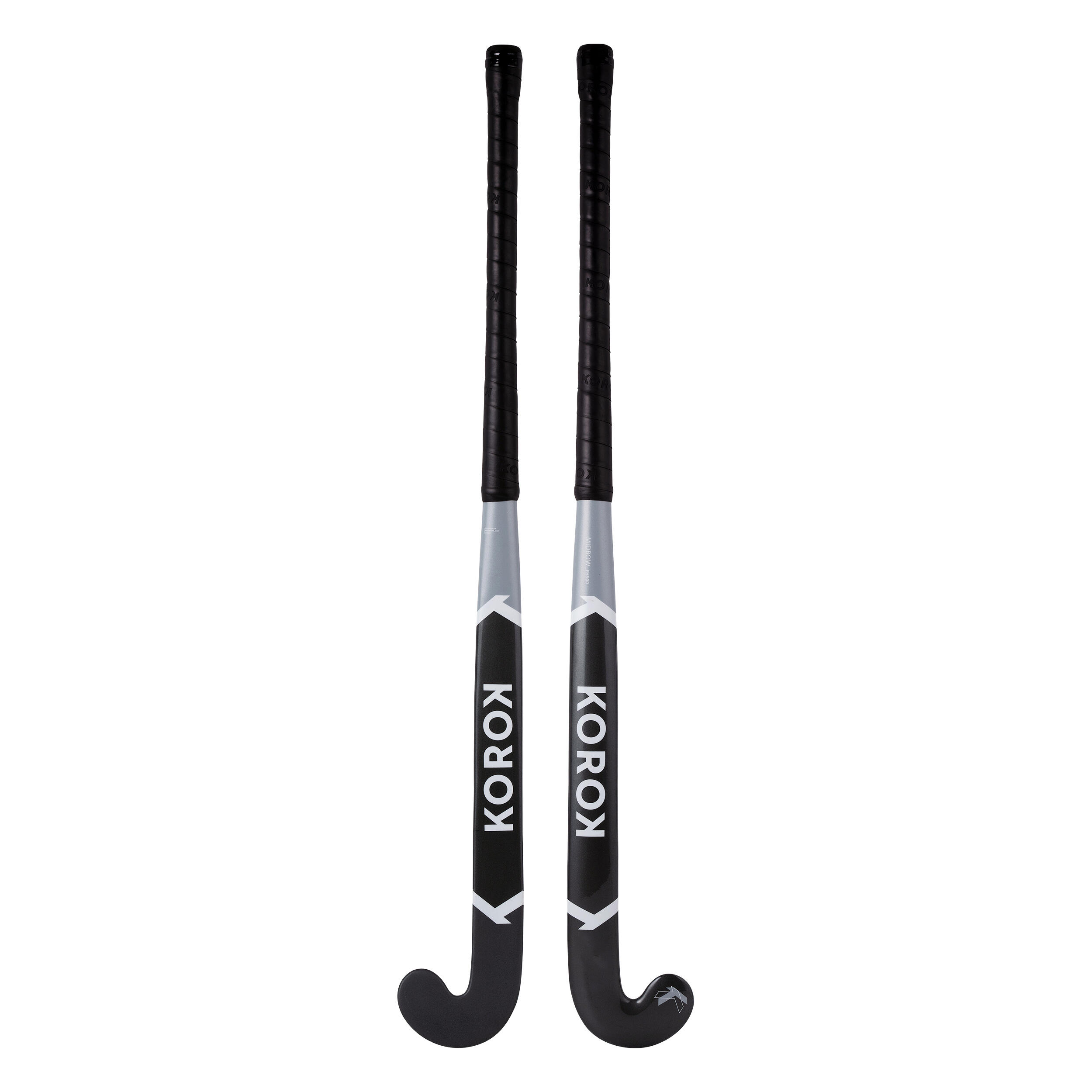 Adult Beginner 100% Fibreglass Mid Bow Indoor Field Hockey Stick FH500 - Grey 5/8