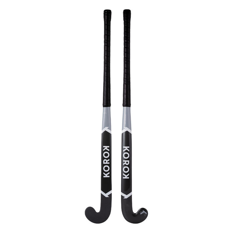 Zaalhockeystick voor beginnende volwassenen 100% glasvezel mid bow FH500 grijs
