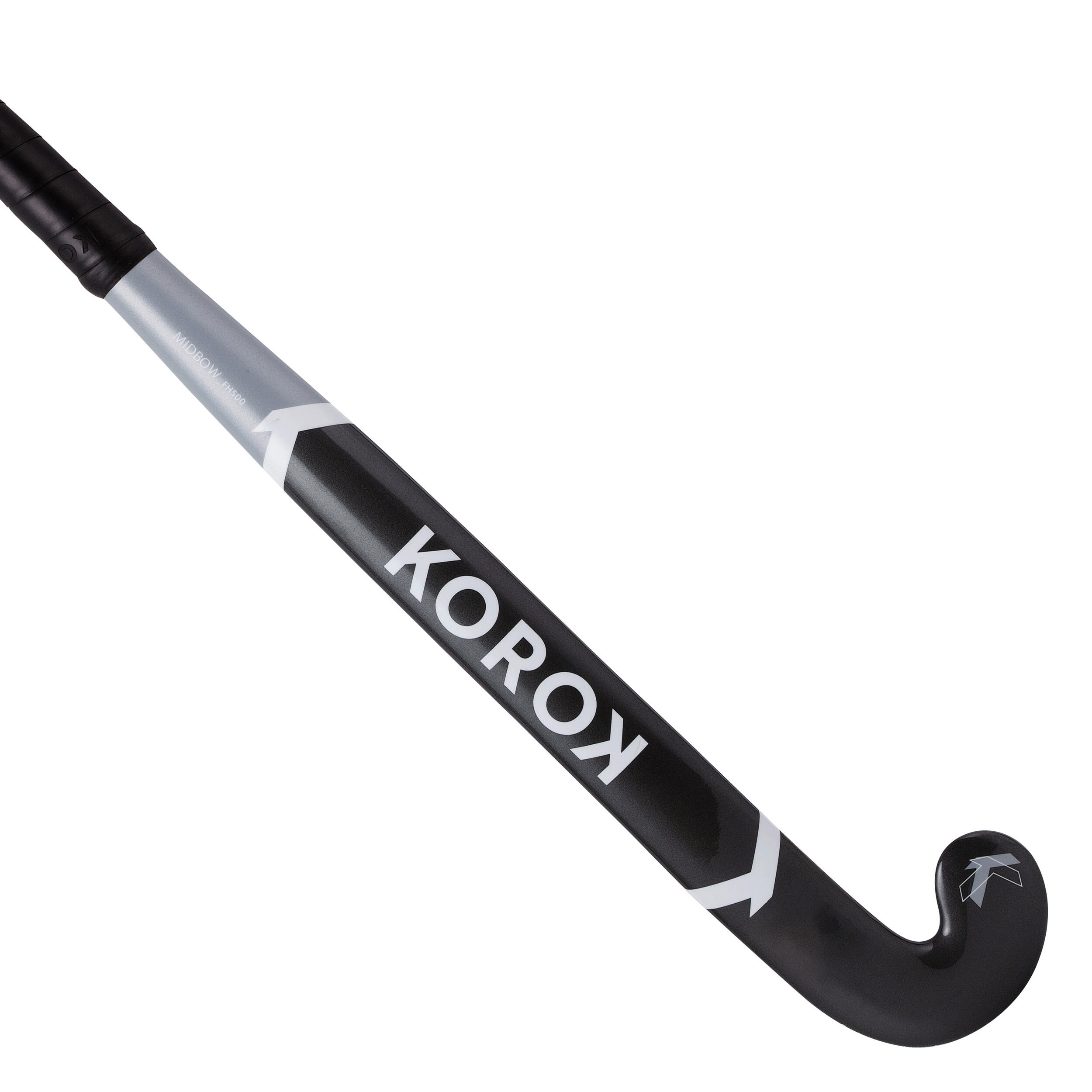 KOROK Adult Beginner 100% Fibreglass Mid Bow Indoor Field Hockey Stick FH500 - Grey