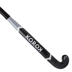 Zaalhockeystick voor beginnende volwassenen 100% glasvezel mid bow FH500 grijs