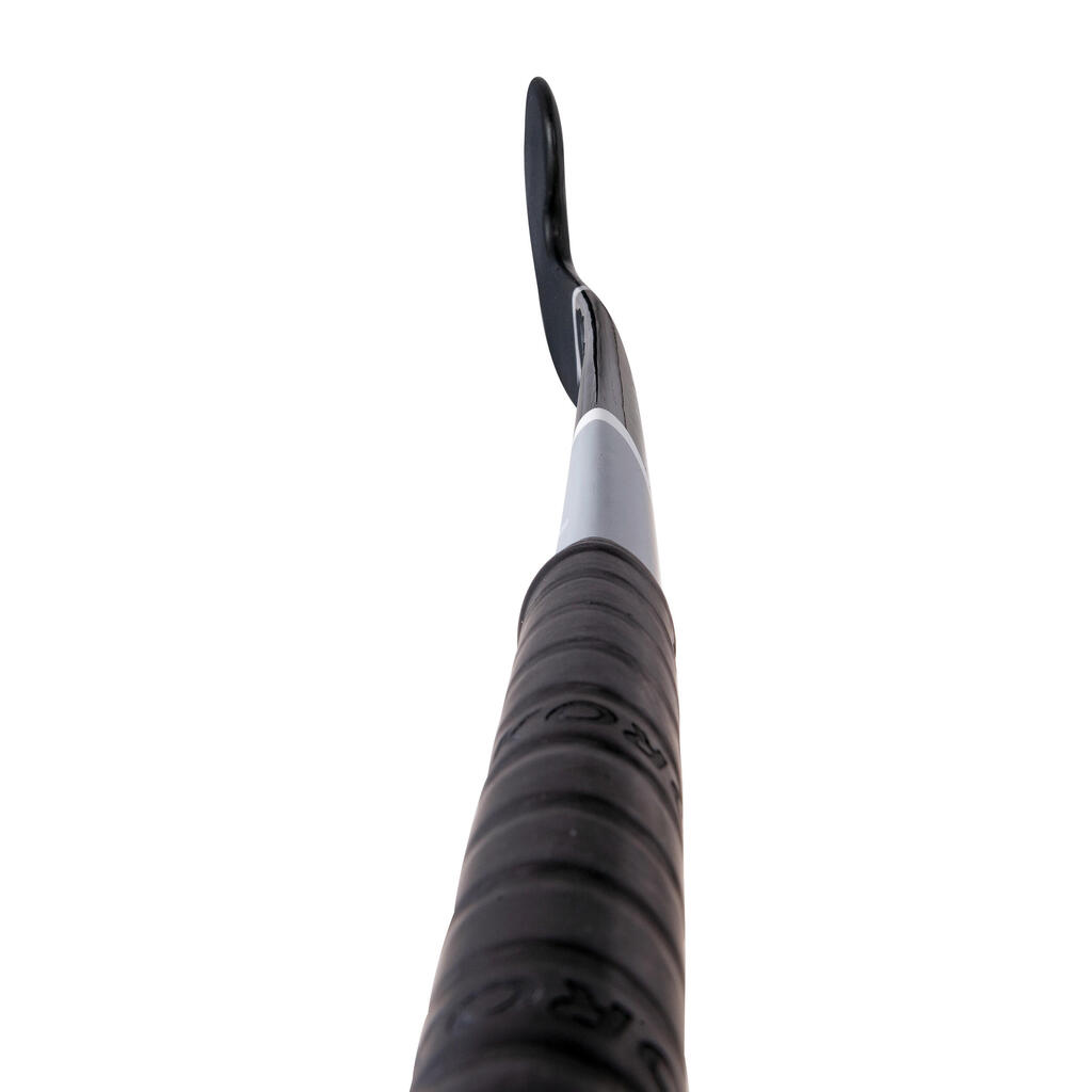 Adult Beginner 100% Fibreglass Mid Bow Indoor Field Hockey Stick FH500 - Grey