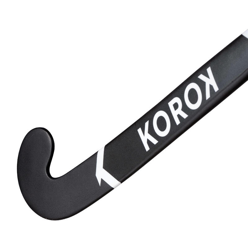 Stick de hockey indoor adulte débutant 100% fibre de verre Mid Bow FH500 Gris