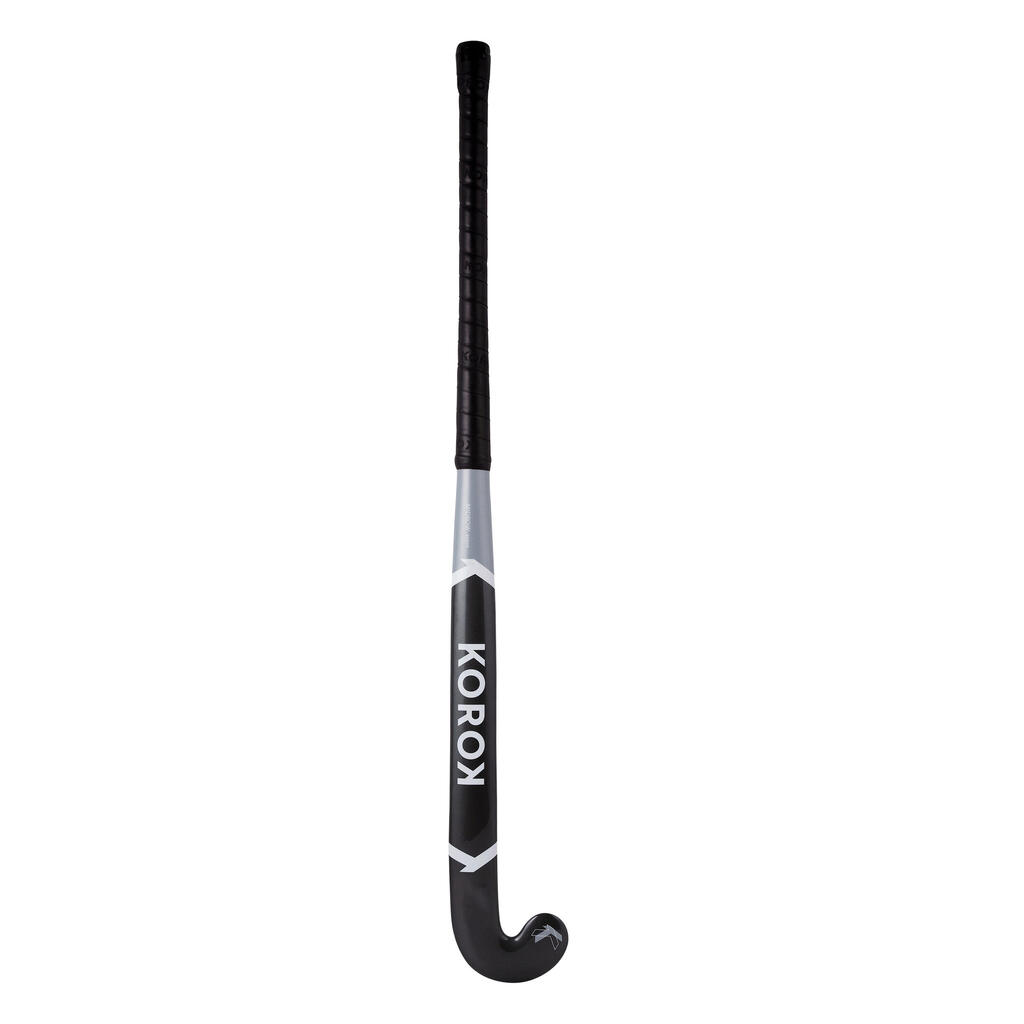 Adult Beginner 100% Fibreglass Mid Bow Indoor Field Hockey Stick FH500 - Grey