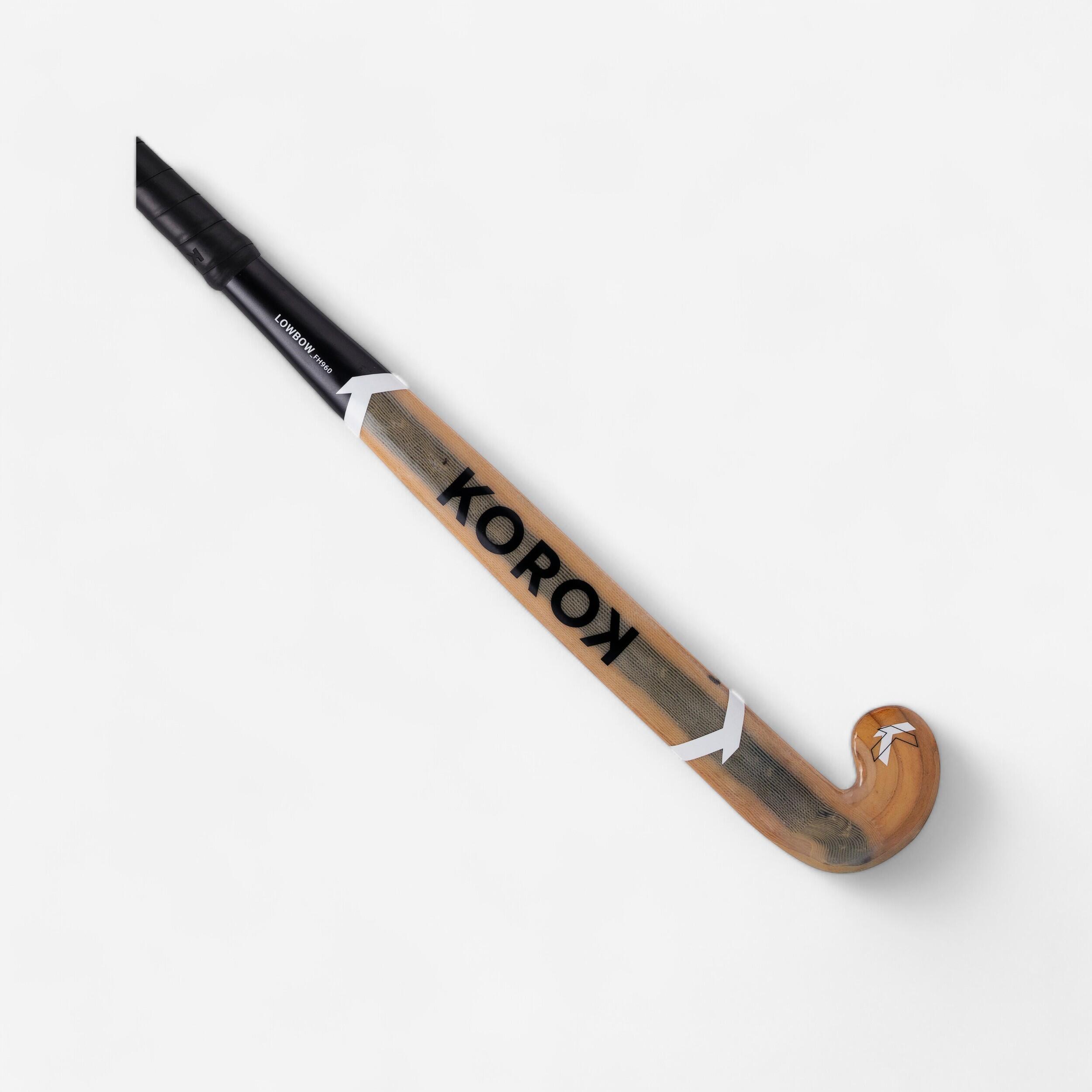 KOROK Zaalhockeystick voor expert volwassenen hout 60% carbon LB FH960W zwart