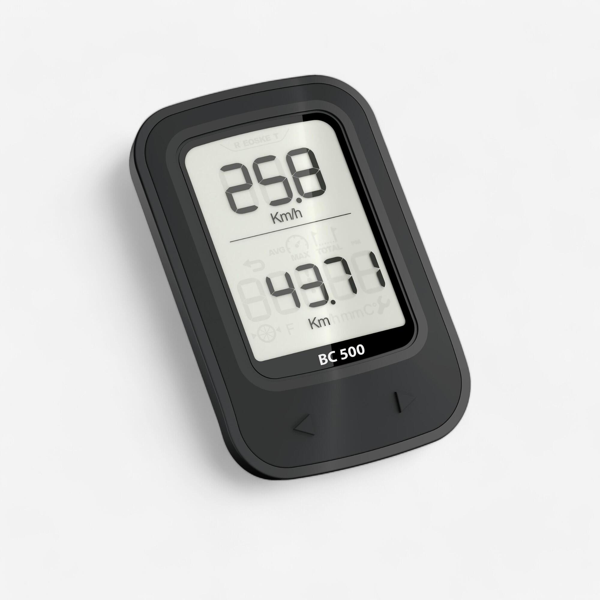 Wireless Bike Cyclometer Van Rysel 500 Black Decathlon