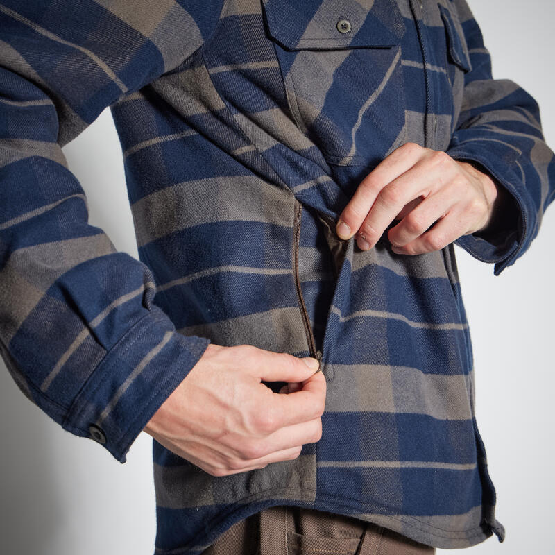 Jachetă 500 tip cămașă groasă din flanel albastru