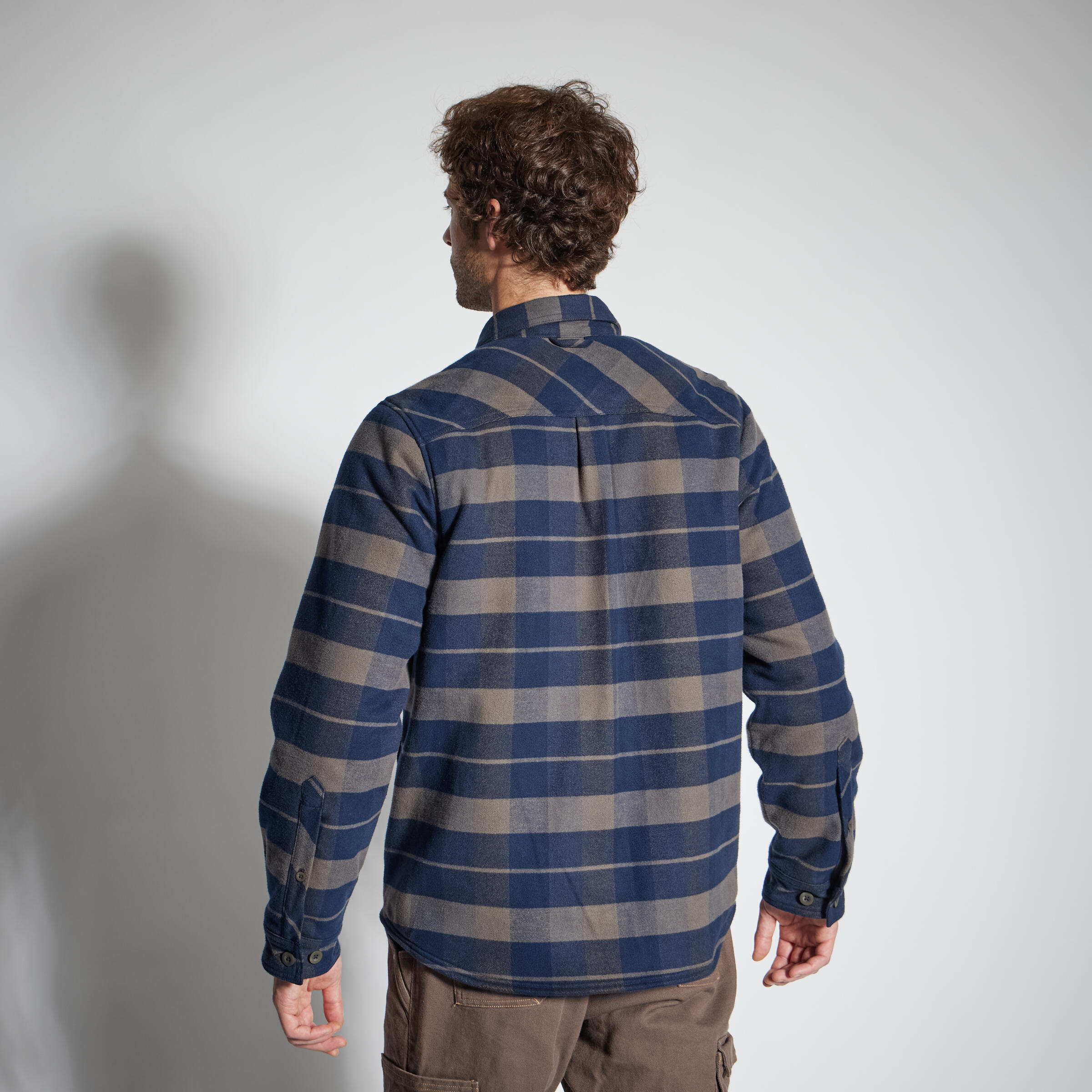 WOLLIGE JAS IN OVERHEMDMODEL 500 BLAUW 8/15