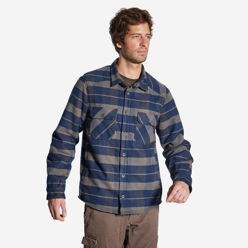 Outdoorhemd 500 Flanell blau 