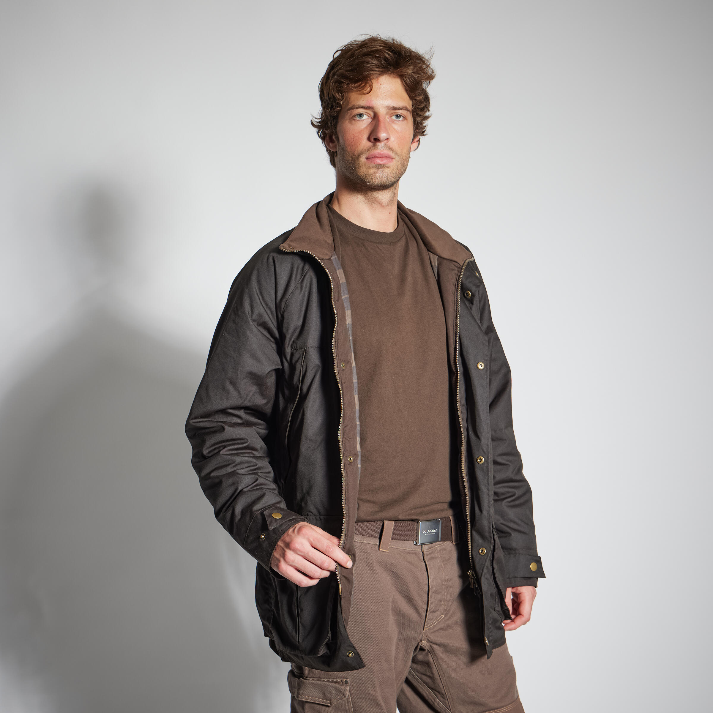 Jacke 500 warm Baumwolle geölt braun  16/17