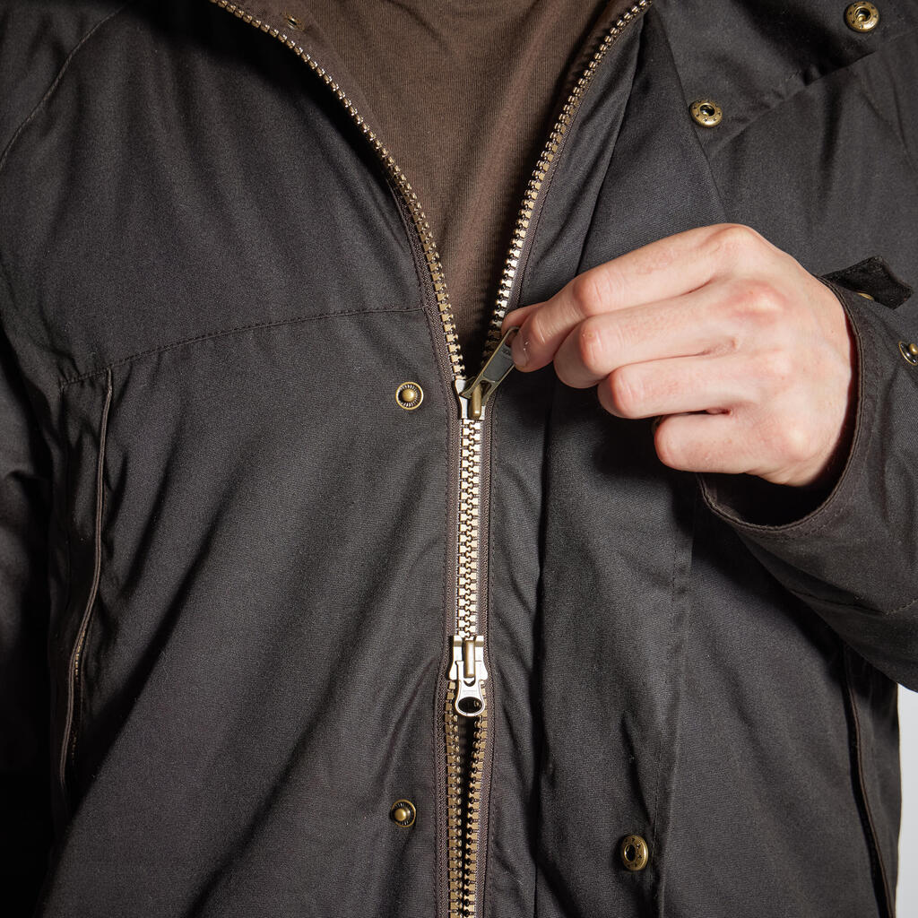 Silta vaskotas kokvilnas jaka “500”, brūna