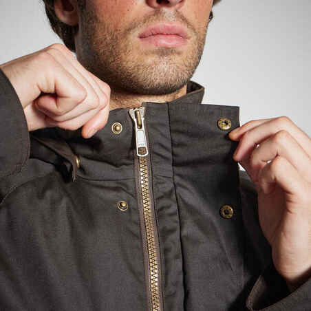 WARM WAXED COTTON JACKET 500 - BROWN