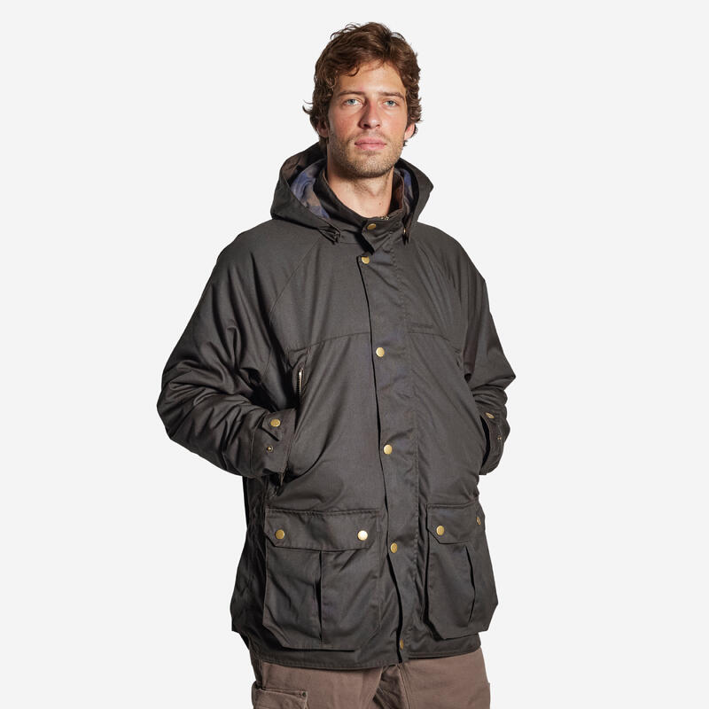 Jacke 500 warm Baumwolle geölt braun 