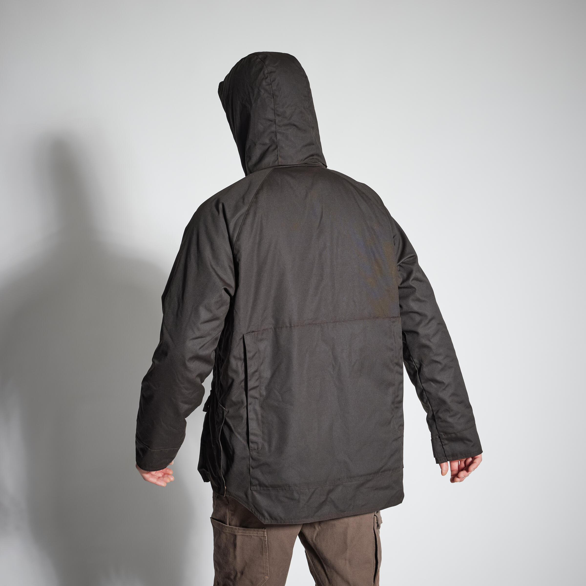 Jacke 500 warm Baumwolle geölt braun  5/17