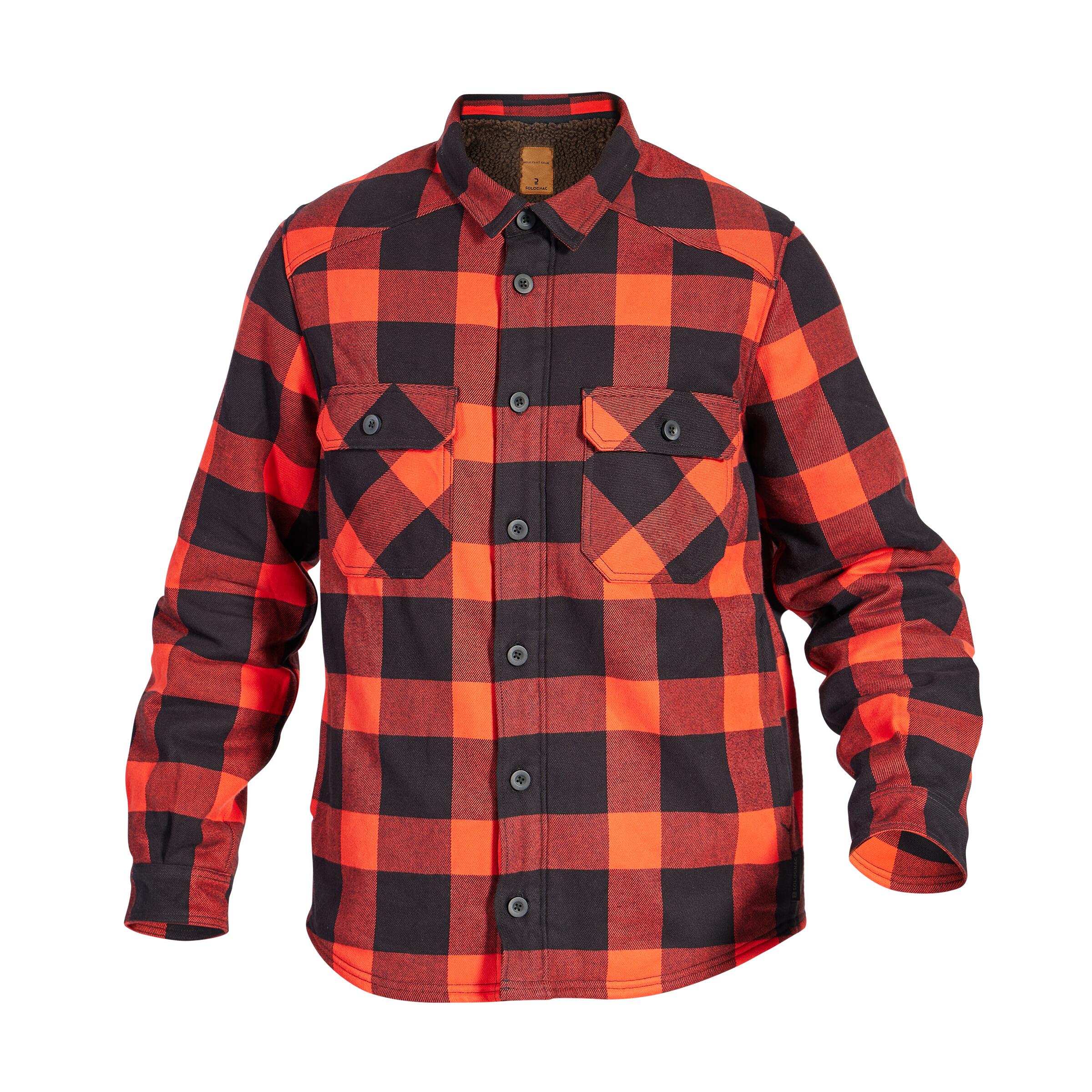 Chemise sherpa chaude type surchemise - 500 rouge - SOLOGNAC
